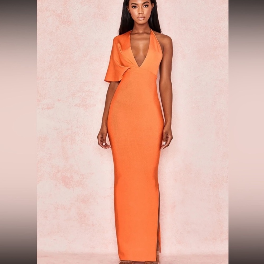 House of CB Clemence Orange Maxi Bondage Dress